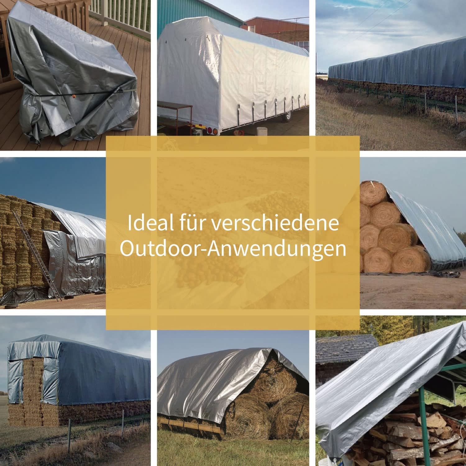 Guard Shield Telo di Copertura 4x5m 160g/㎡, Grigio - immagine 6