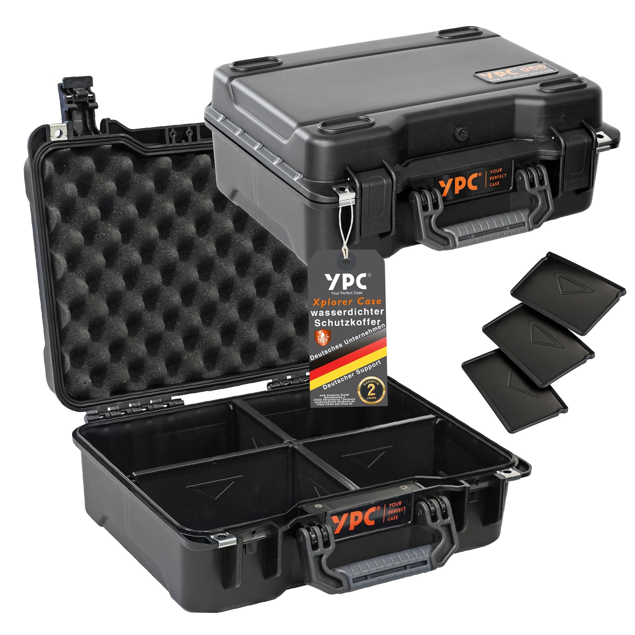 YPC Xplorer Case M - Custodia Rigida Esterni 40x33x16,5cm, Nero