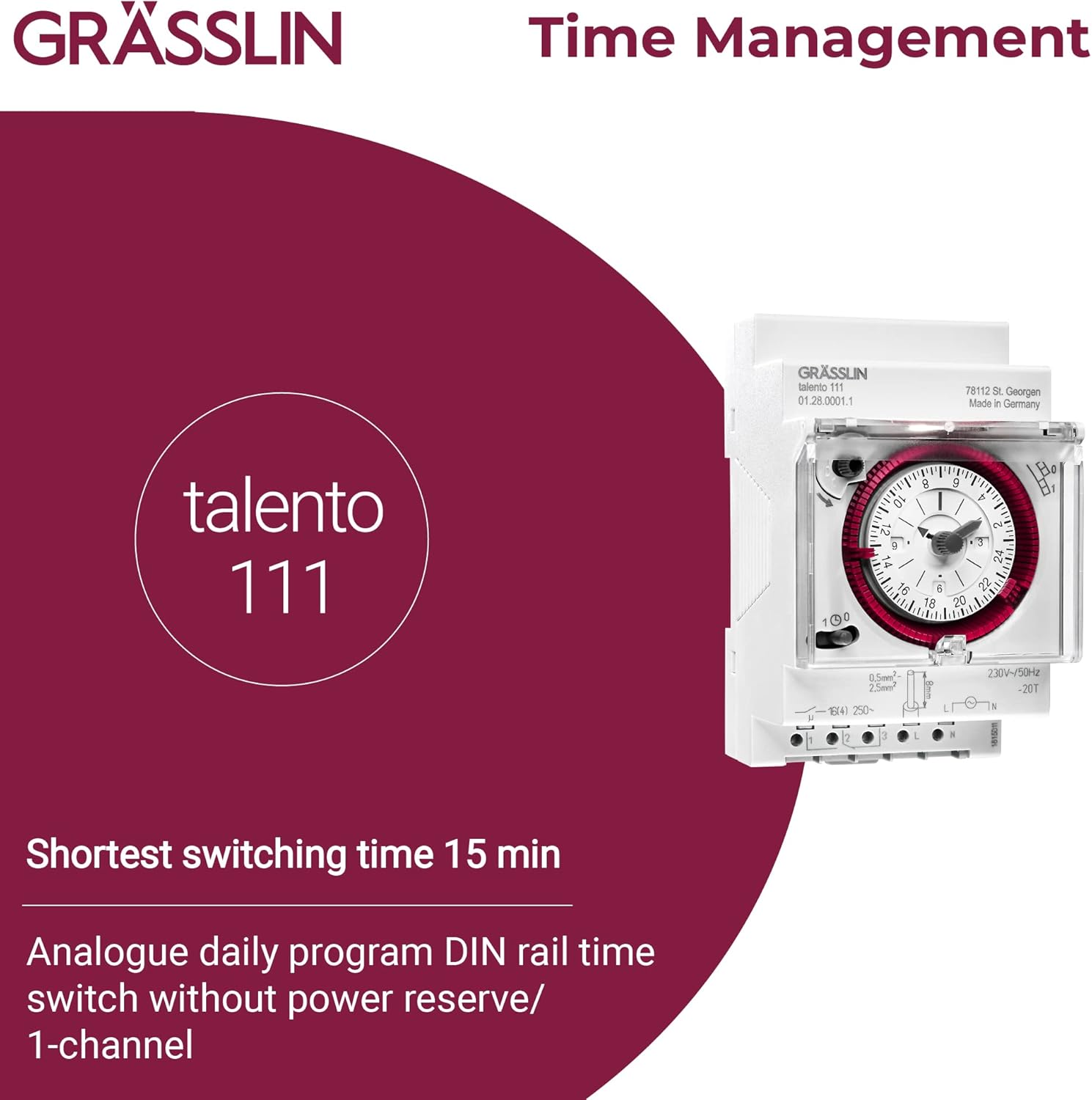 Grässlin talento 111 - Timer Analogico con Programma Giornaliero - immagine 6