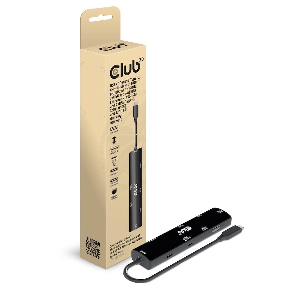 Club 3d CSV-1599 USB4™ Gen3x2 Type-C Hub 6 in 1