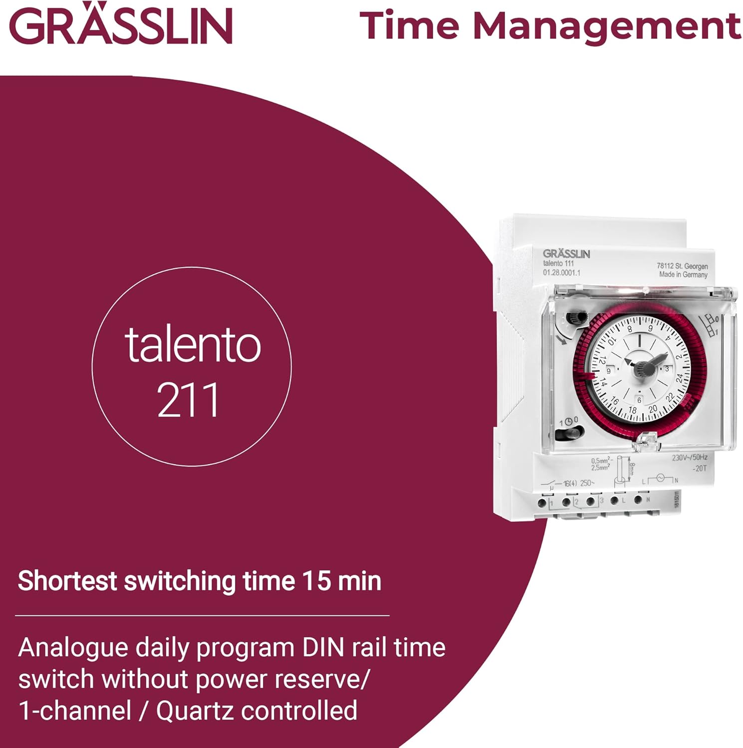 Grasslin Talento TALENTO211 - Timer Meccanico 24h - immagine 6