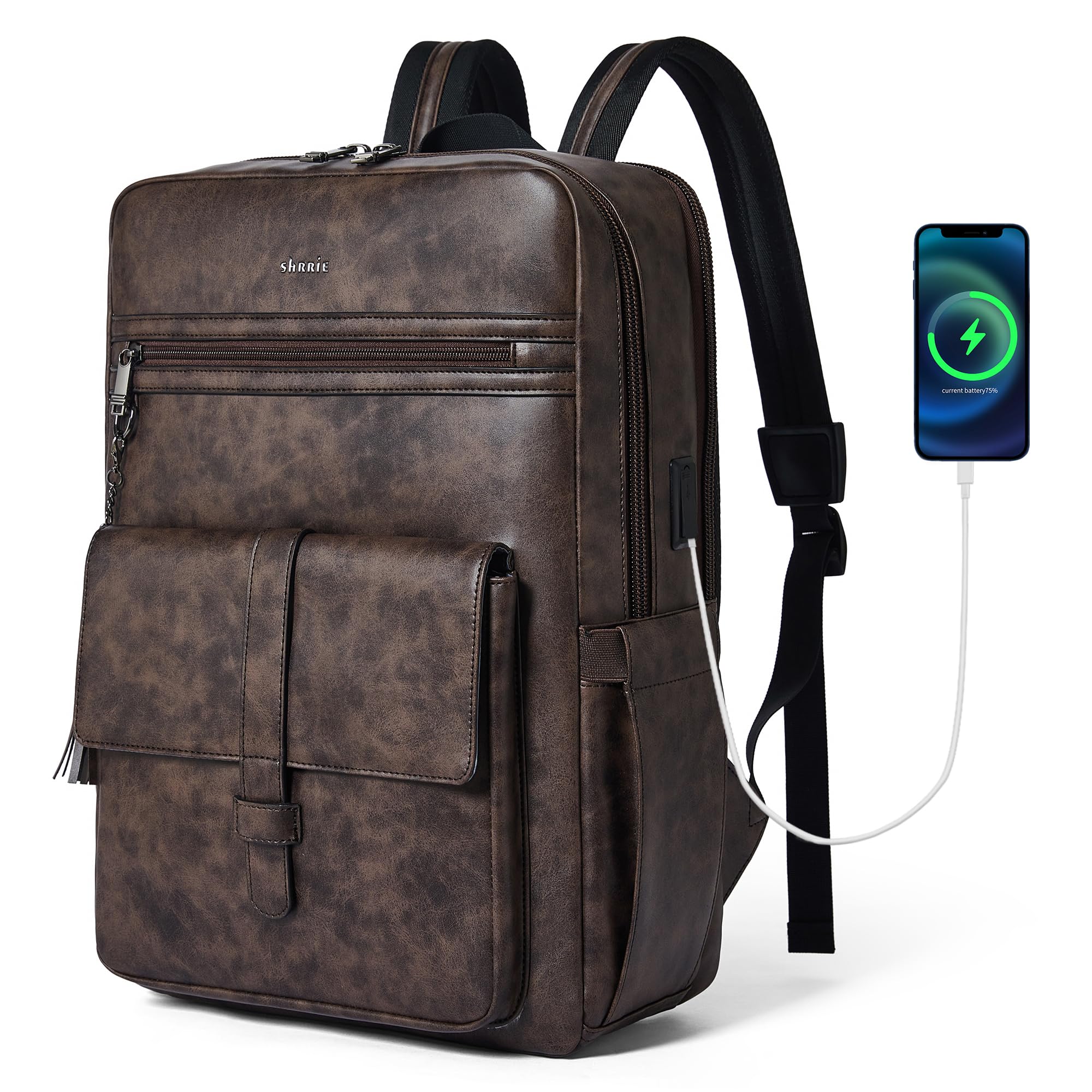 Shrrie Zaino Laptop 16 Pollici in Pelle Vegana