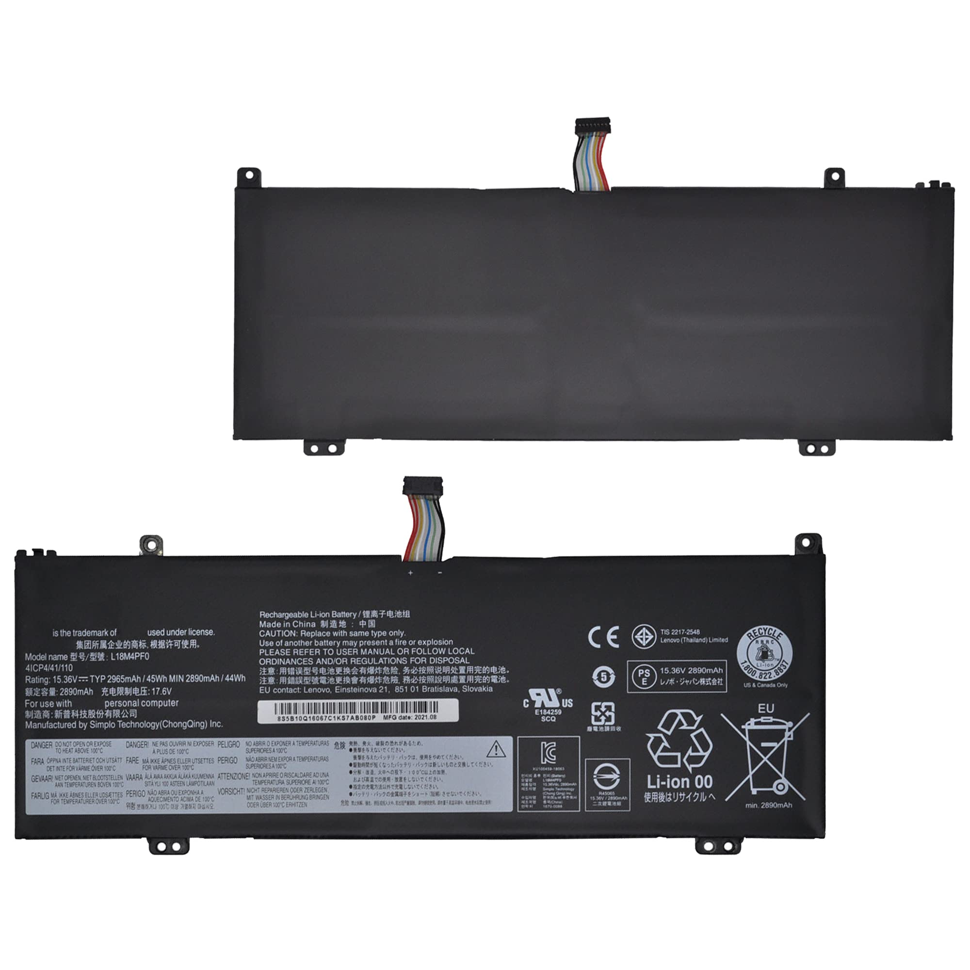 E-yiiviil Batteria di Ricambio L18M4PF0 L18C4PF0