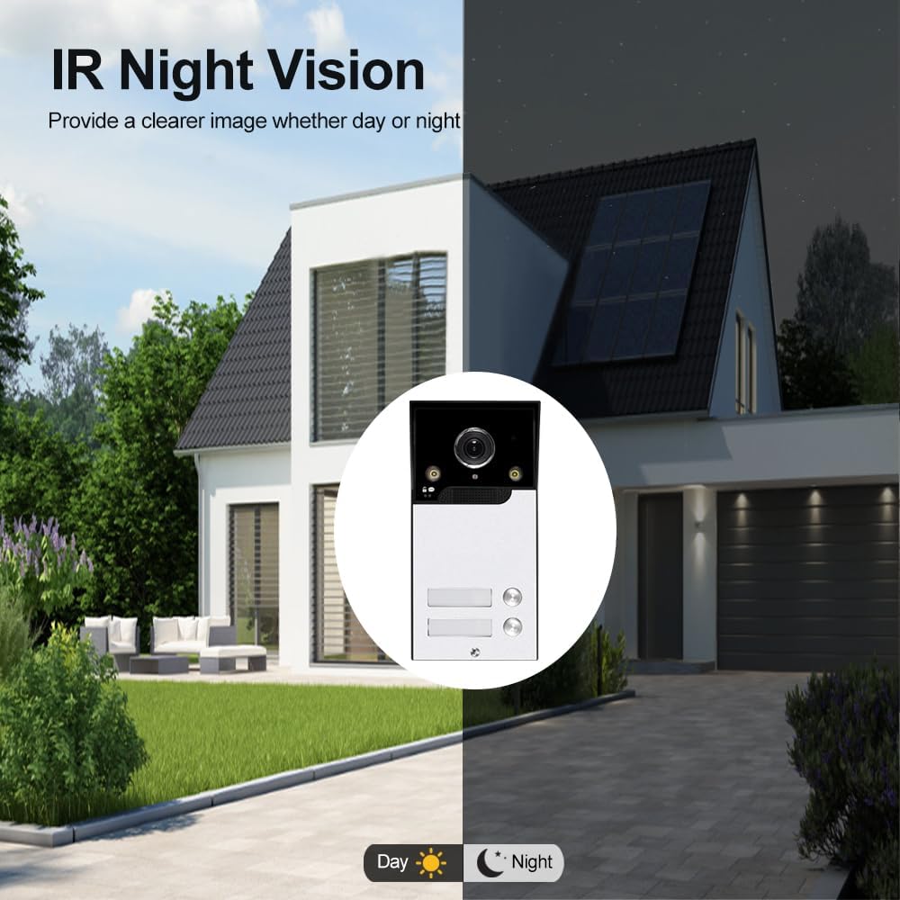 Tuya Videocitofono WiFi 4 Fili Kit Smart 7'' Monitor Touchscreen - immagine 5