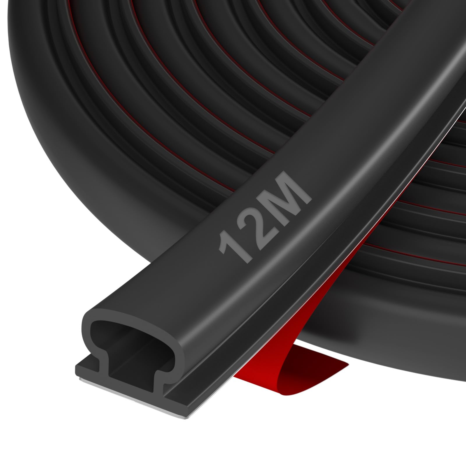 Guarnizione Adesiva per Finestre e Porte 12m, Nero