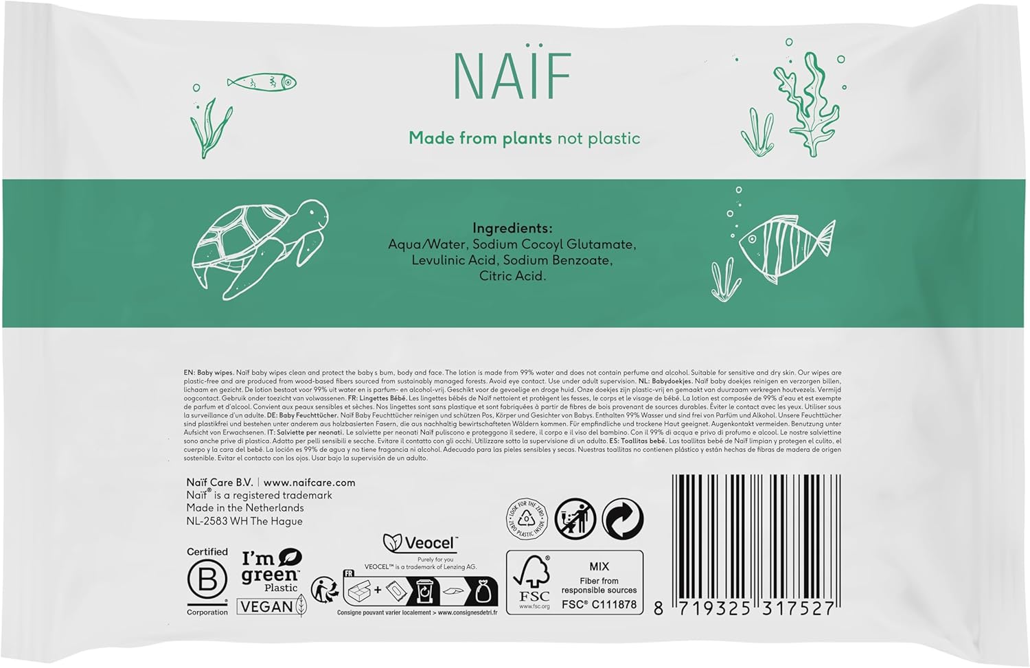 Naïf - Salviette Umidificate Senza Plastica 864pz - immagine 2