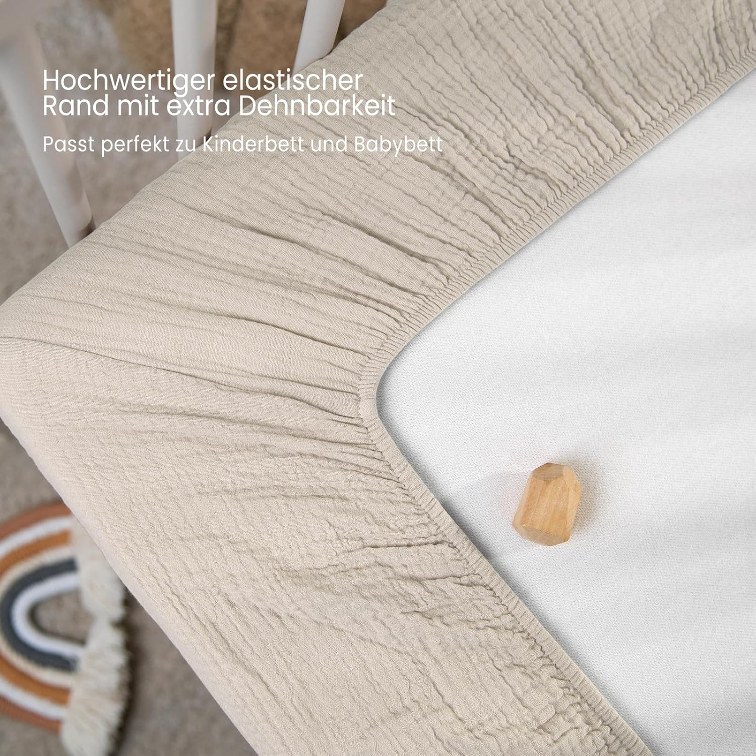 lulumoon Lenzuolo con Angoli in Mussola 100% Cotone - immagine 6