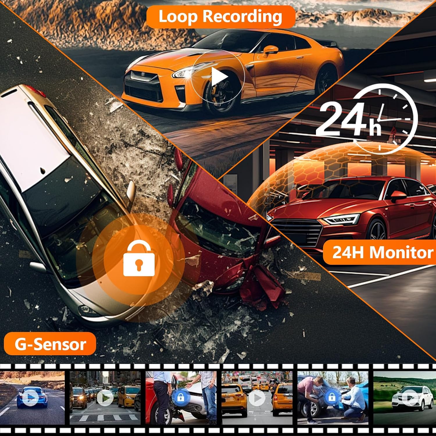 Motorsi Mirror Dash Cam 4 Canali Anteriore Posteriore - immagine 4