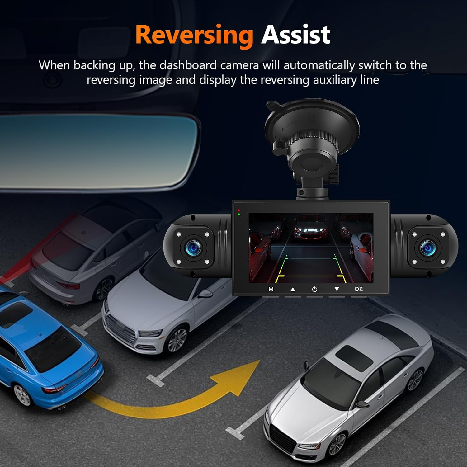 Motorsi Mirror Dash Cam 4 Canali Anteriore Posteriore - immagine 6