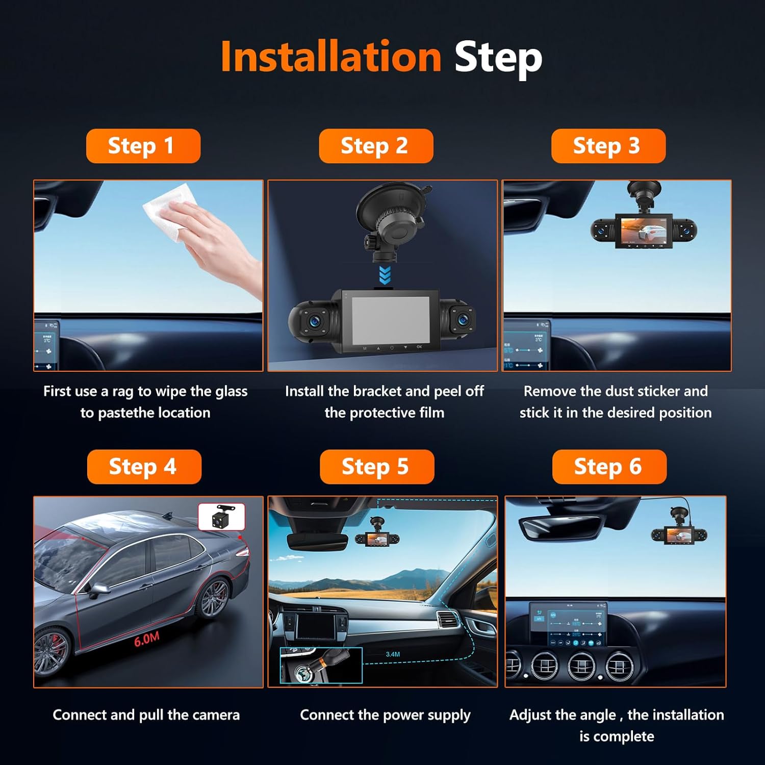 Motorsi Mirror Dash Cam 4 Canali Anteriore Posteriore - immagine 7