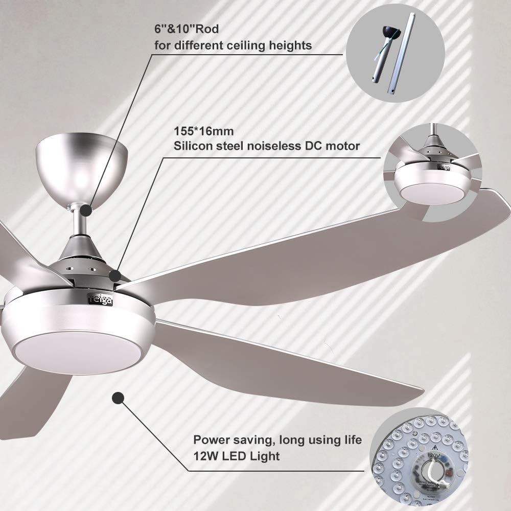 Reiga Ventilatore da Soffitto Smart 137CM Silver DC - immagine 6