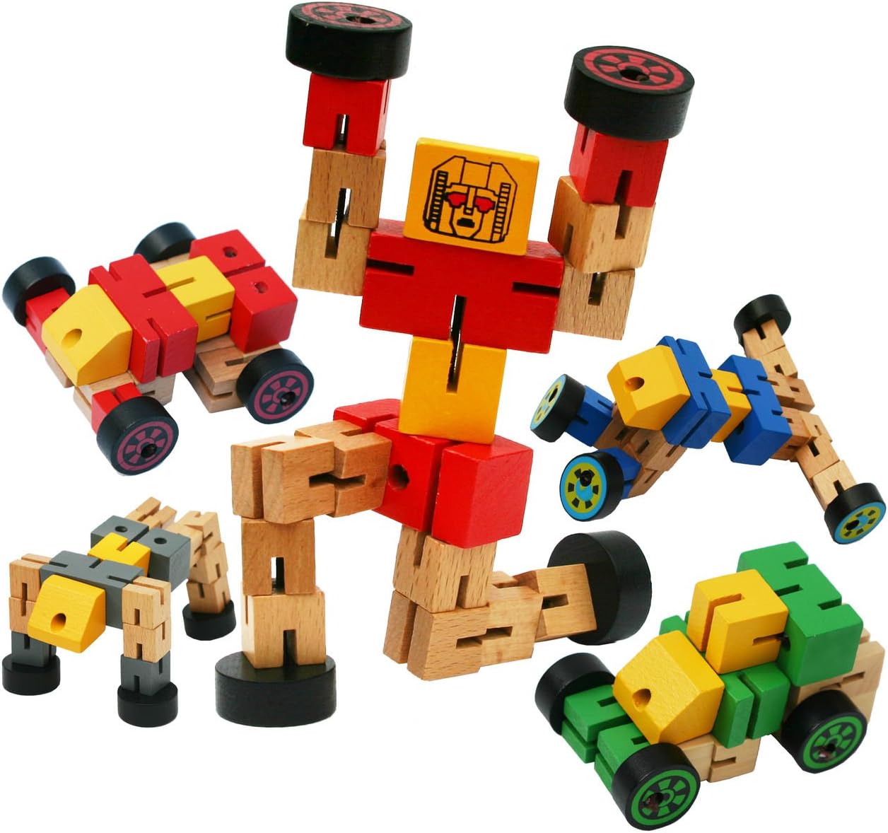 TOWO Robot Trasformazione in Legno - Blu | Toys of Wood Oxford | Velz