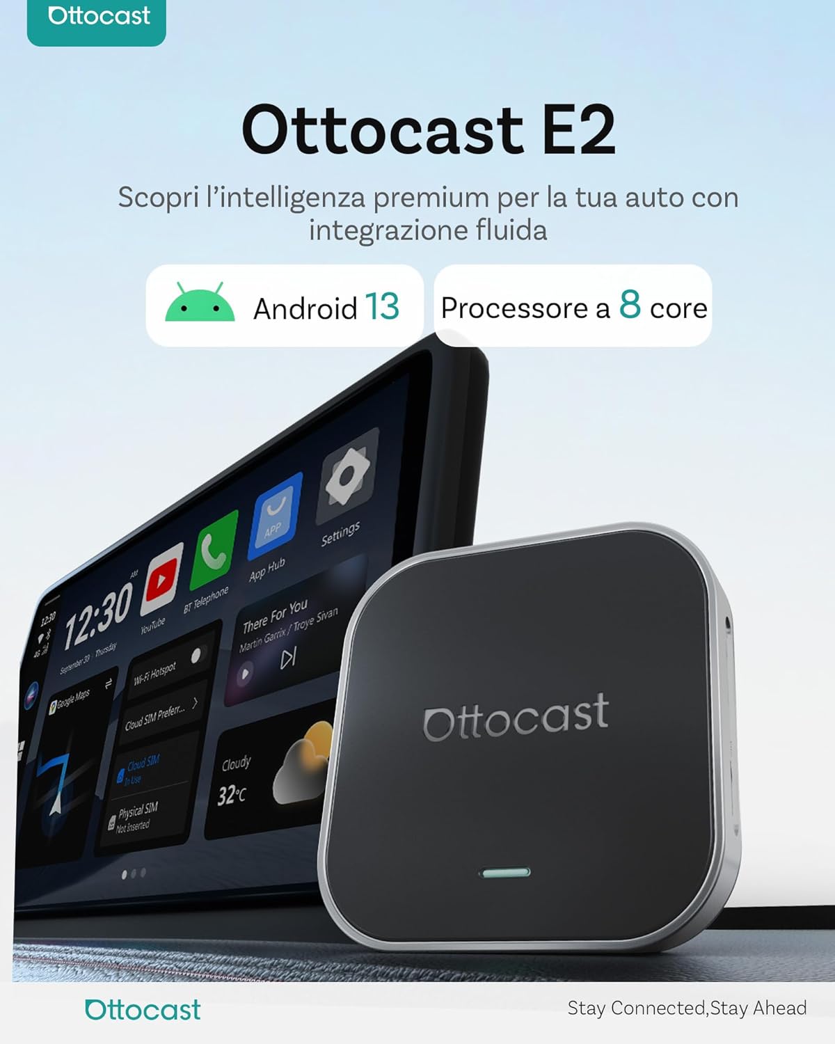 Ottocast OttoAibox E2 2026 AI Box - CarPlay Android Auto - immagine 2