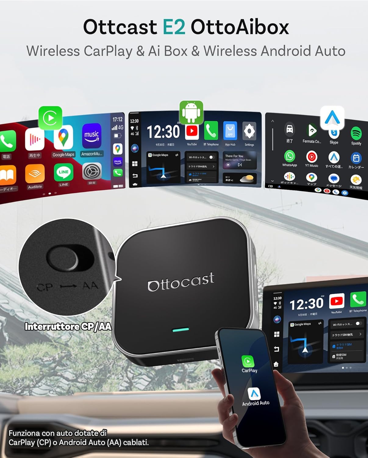 Ottocast OttoAibox E2 2026 AI Box - CarPlay Android Auto - immagine 4