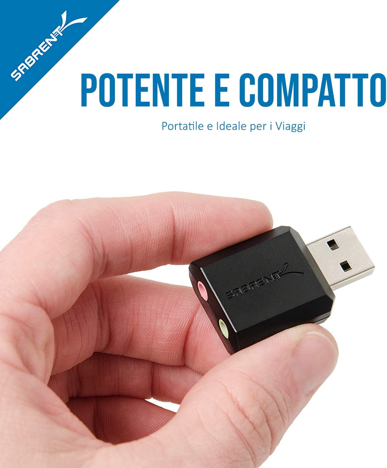 Sabrent Scheda Audio USB Esterna AU-MMSA, Nera - immagine 3