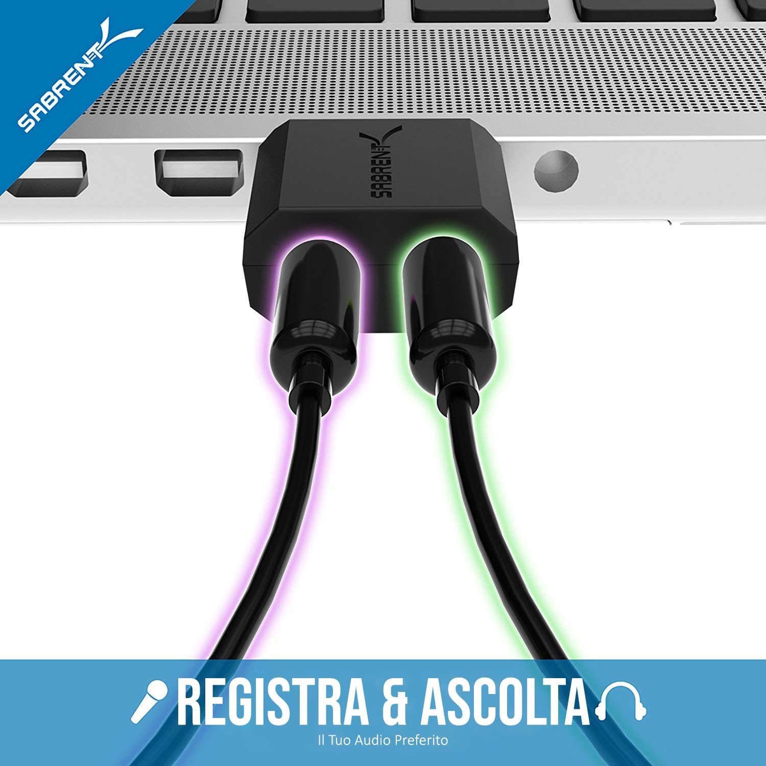 Sabrent Scheda Audio USB Esterna AU-MMSA, Nera - immagine 4