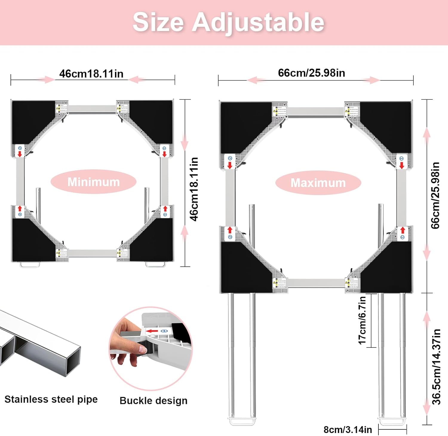 NIUXX Kit Sovrapposizione Lavatrice Asciugatrice Universale - immagine 2