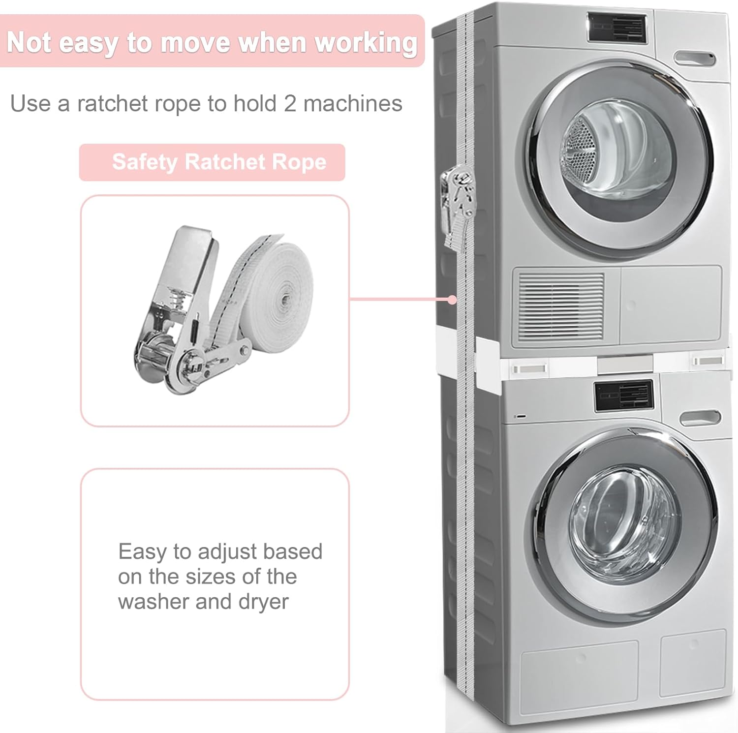 NIUXX Kit Sovrapposizione Lavatrice Asciugatrice Universale - immagine 4