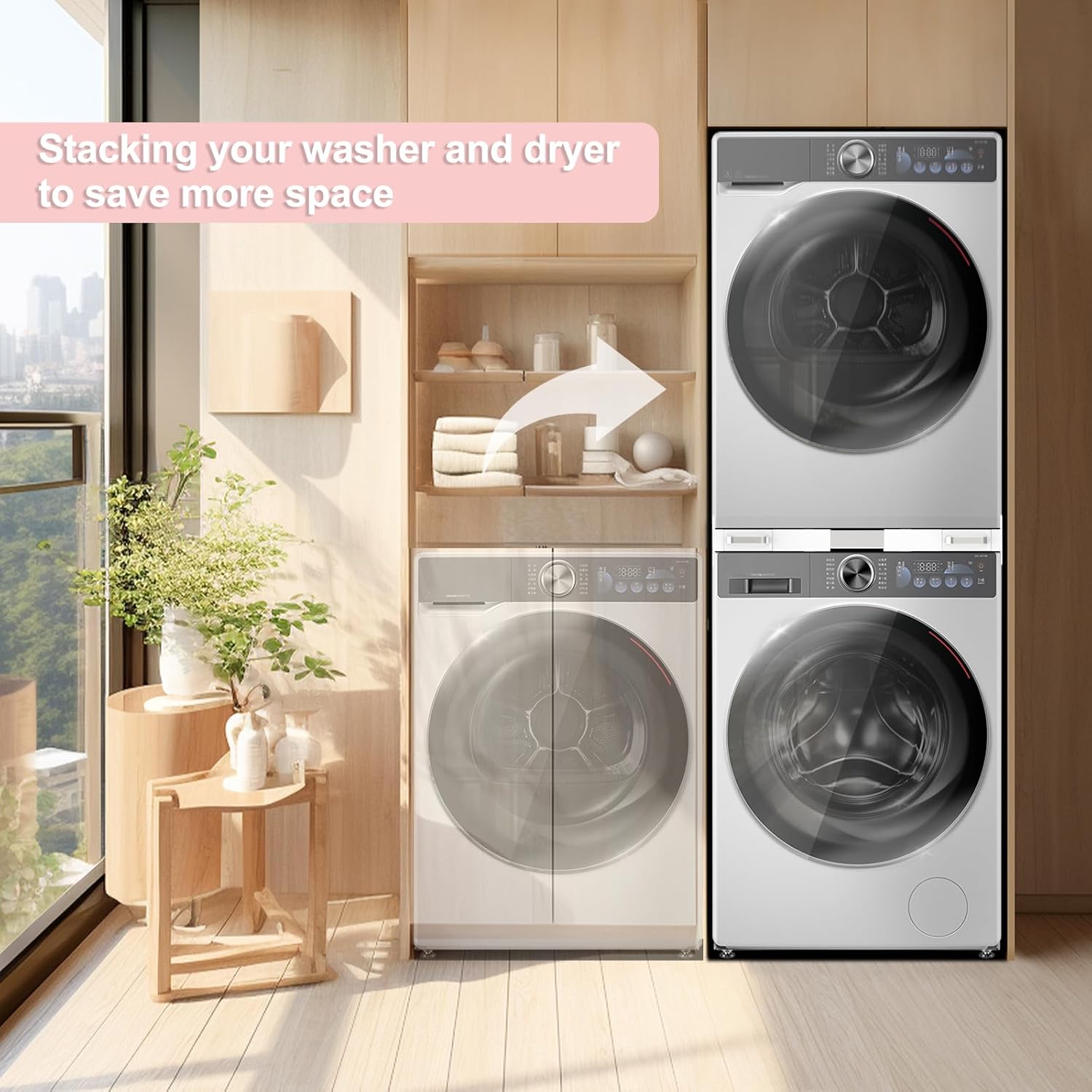 NIUXX Kit Sovrapposizione Lavatrice Asciugatrice Universale - immagine 5