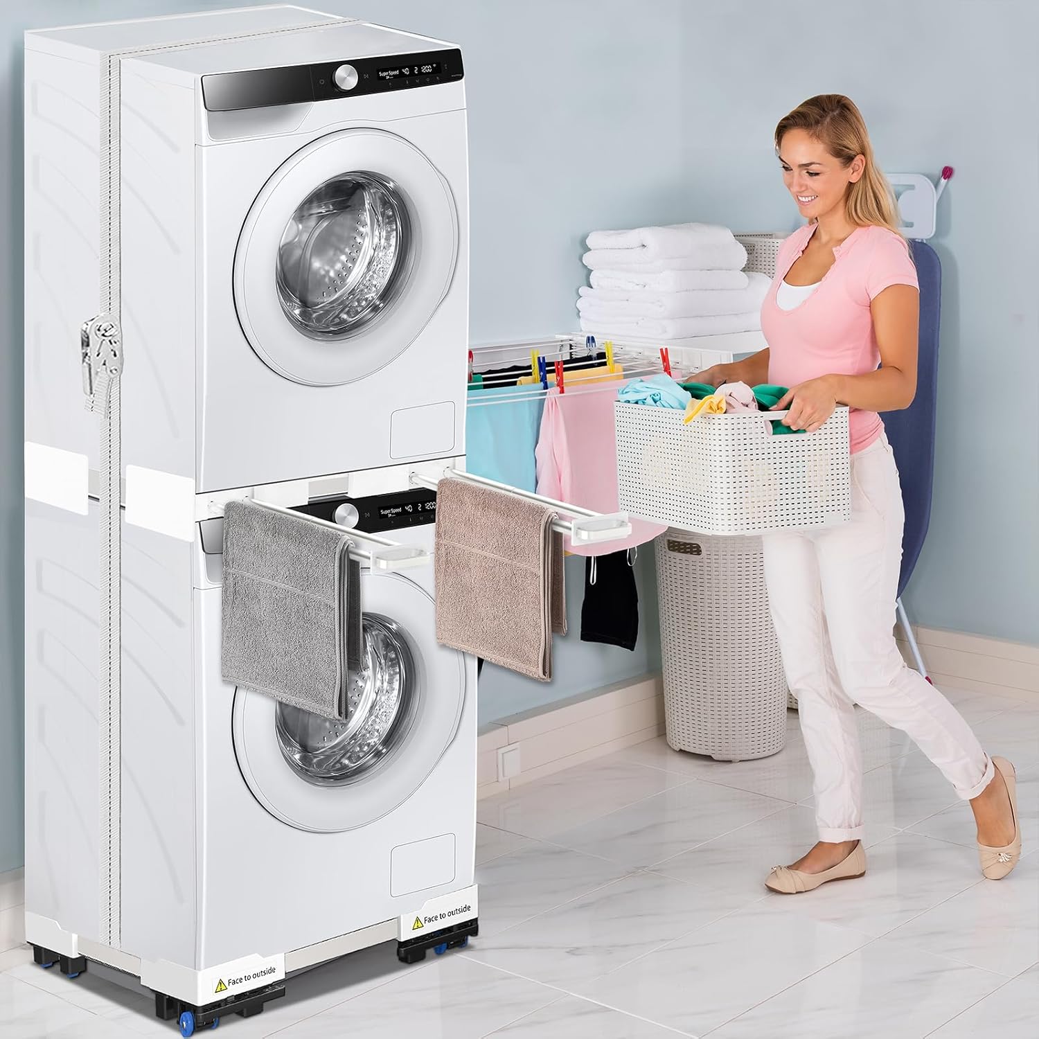 NIUXX Kit Sovrapposizione Lavatrice Asciugatrice Universale - immagine 6