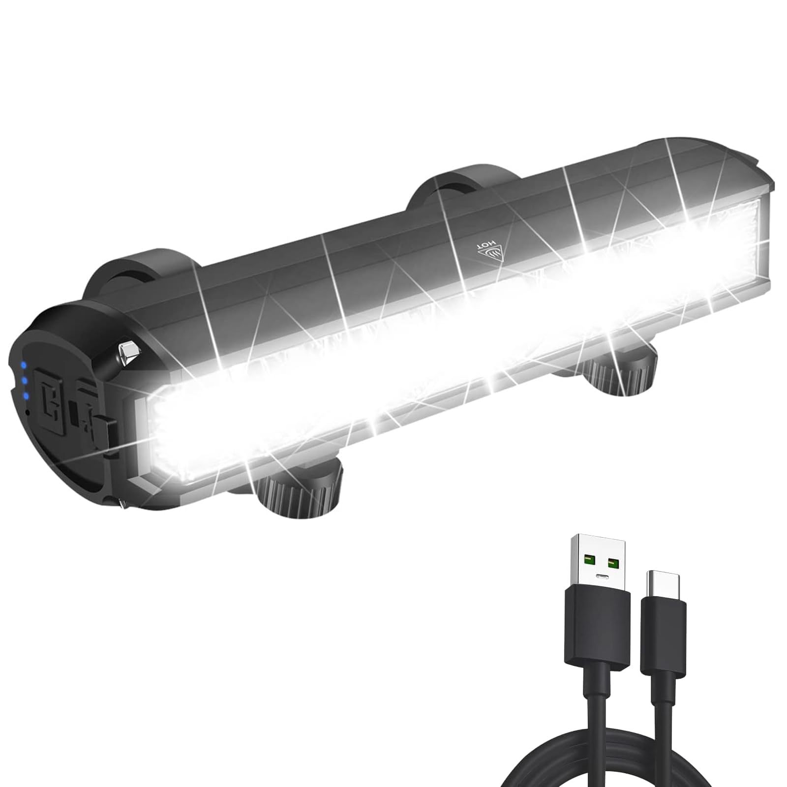 Luci Bicicletta LED 3250 Lumen, Ricaricabile USB 8000mAh