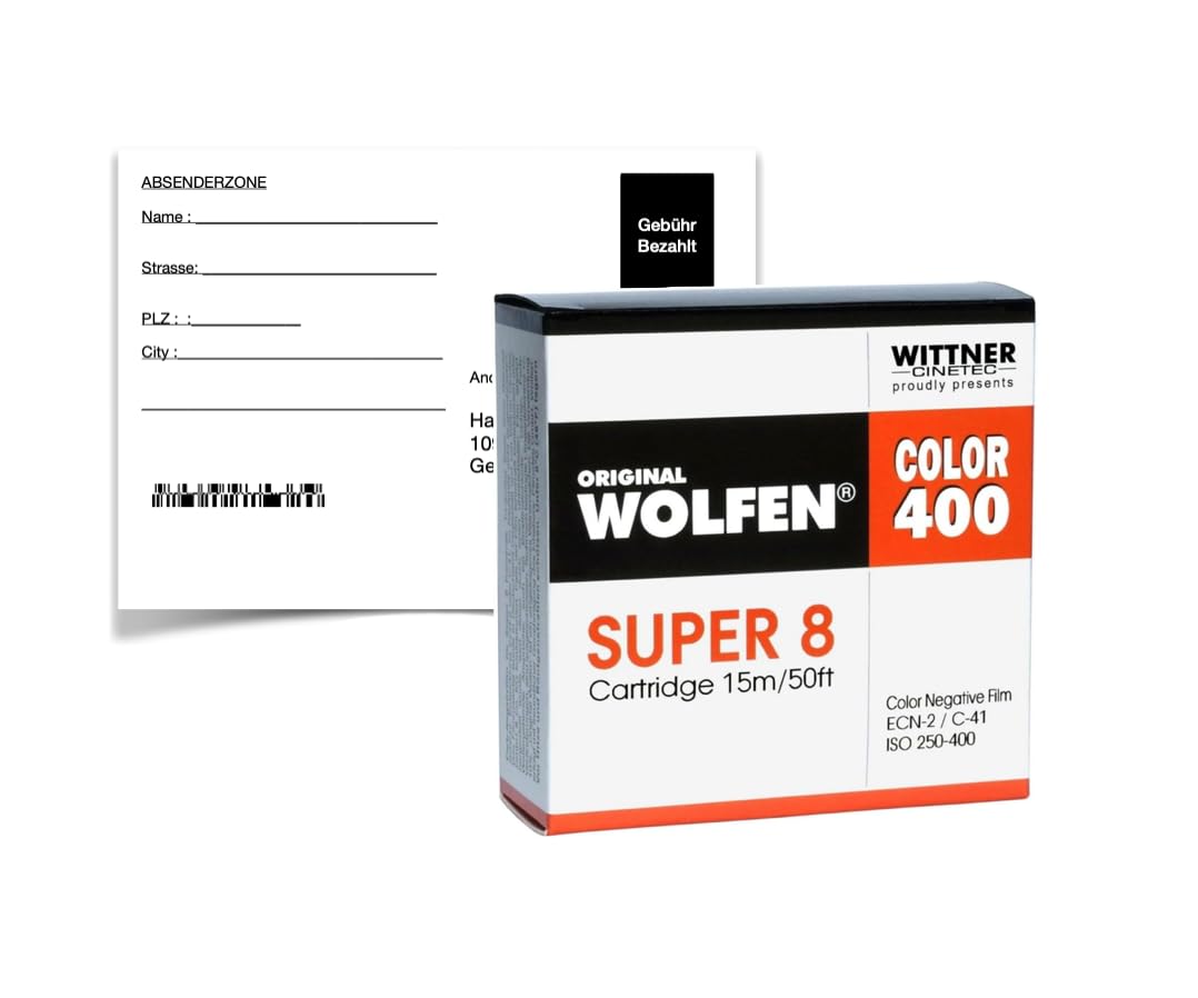 Original Wolfen Color 400 Super 8 ISO 250-400 con sviluppo e scansione