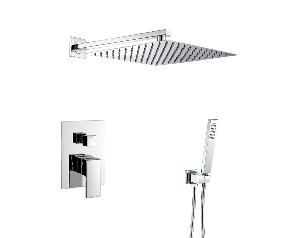 Valaz Doccia Incasso Cromata - Miscelatore Quadrato 25 cm