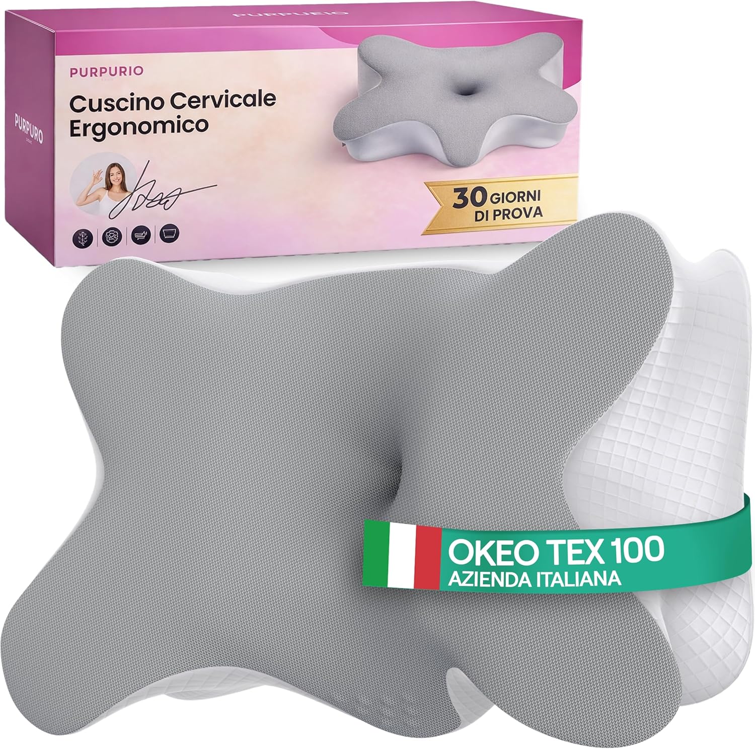 Linea Vertebra™ Cuscino Cervicale Ergonomico Memory Foam - immagine 1