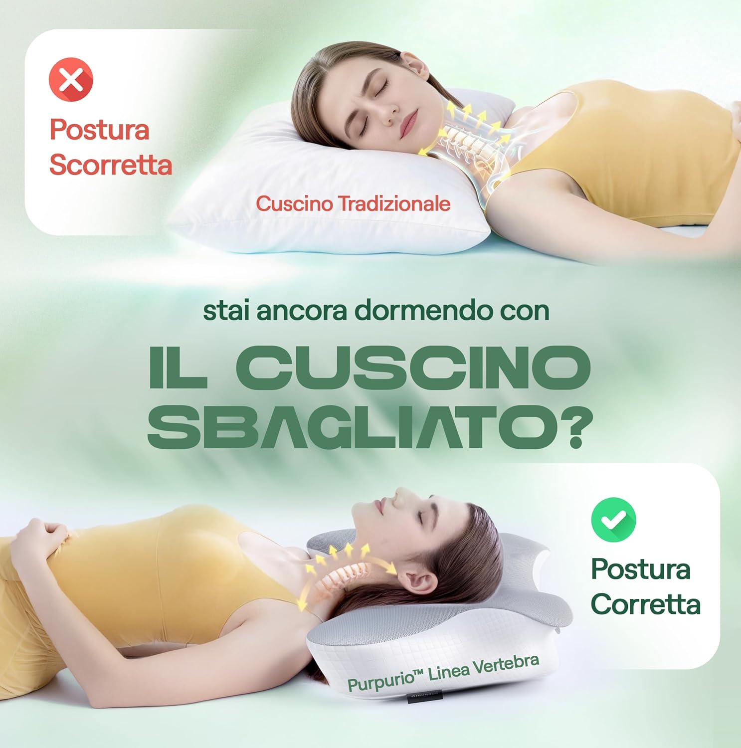 Linea Vertebra™ Cuscino Cervicale Ergonomico Memory Foam - immagine 3