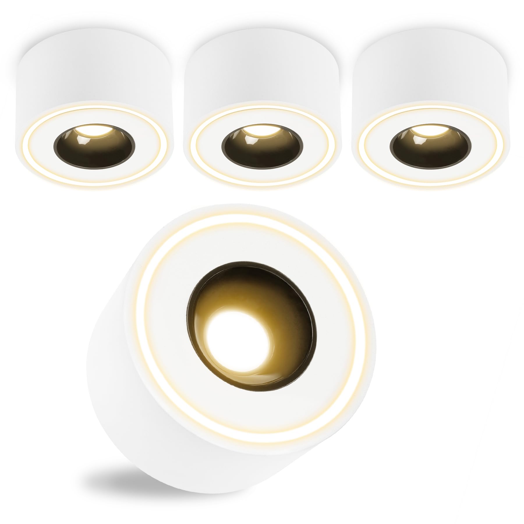 4 Packs Faretti LED Soffitto Rotondi 8W 1680lm