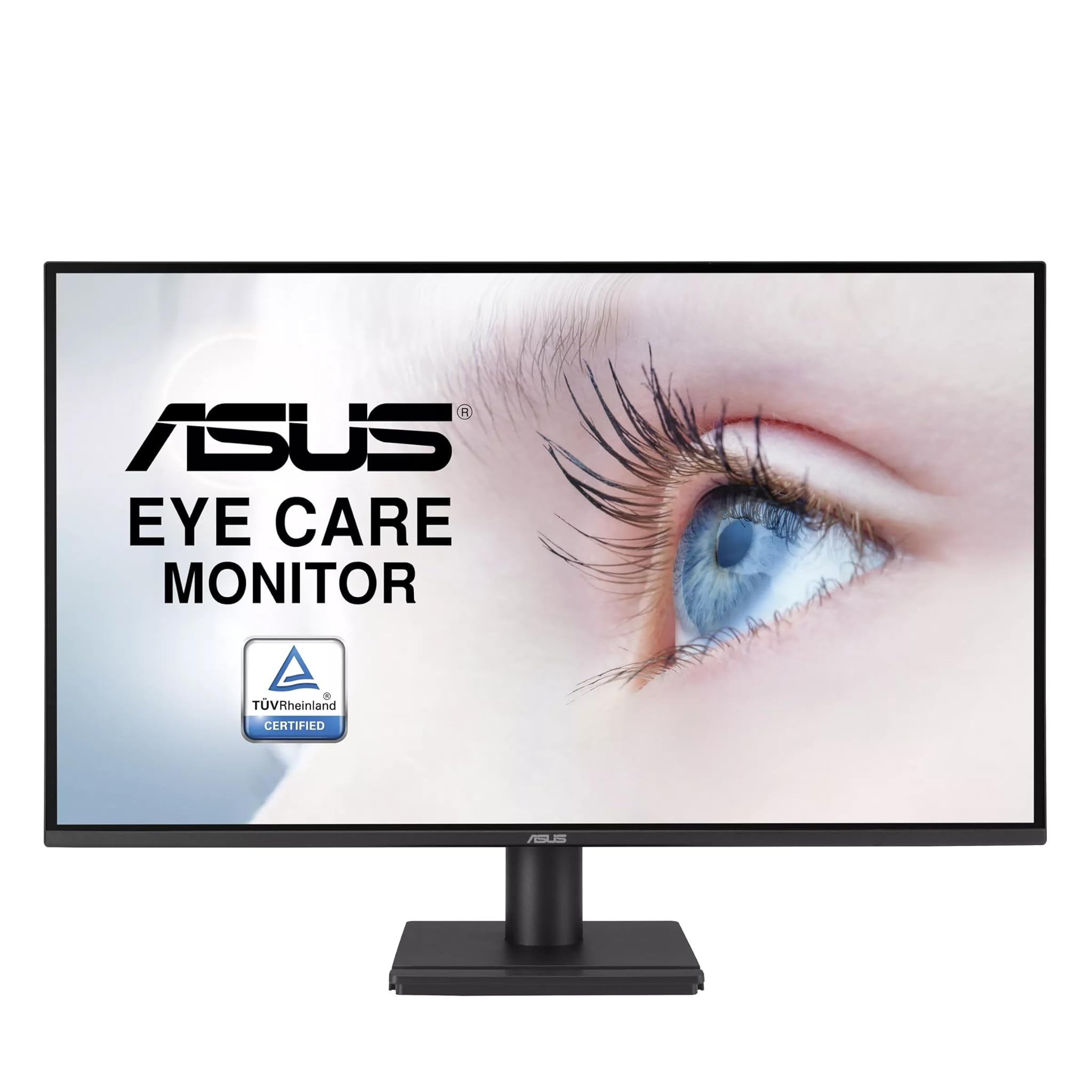 ASUS VA27AQ, Eye Care Monitor da 27" QHD IPS (2560 x 1440), 1ms Response Time, 75Hz, Senza Cornice, Porte HDMI, DisplayPort e VGA, Altoparlanti, Low Blue Light, Flicker Free, Montabile a parete, Nero