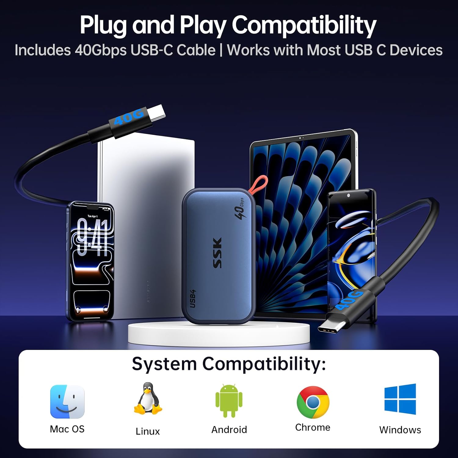 Ssk SSD Esterno Portatile 2 TB USB4.0 - immagine 6