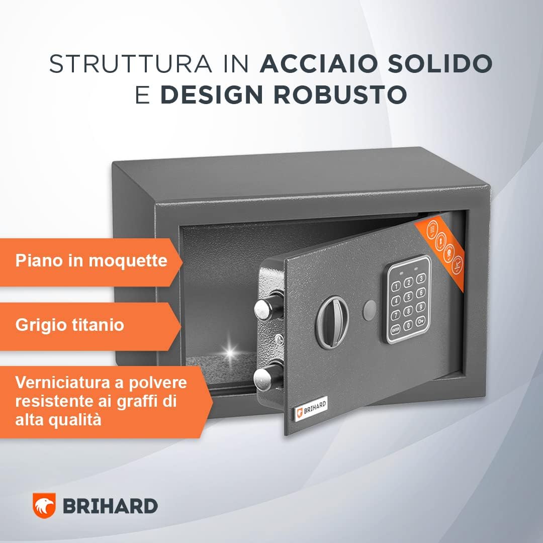 Brihard Home Cassaforte Elettronica 20x31x20 cm - immagine 5