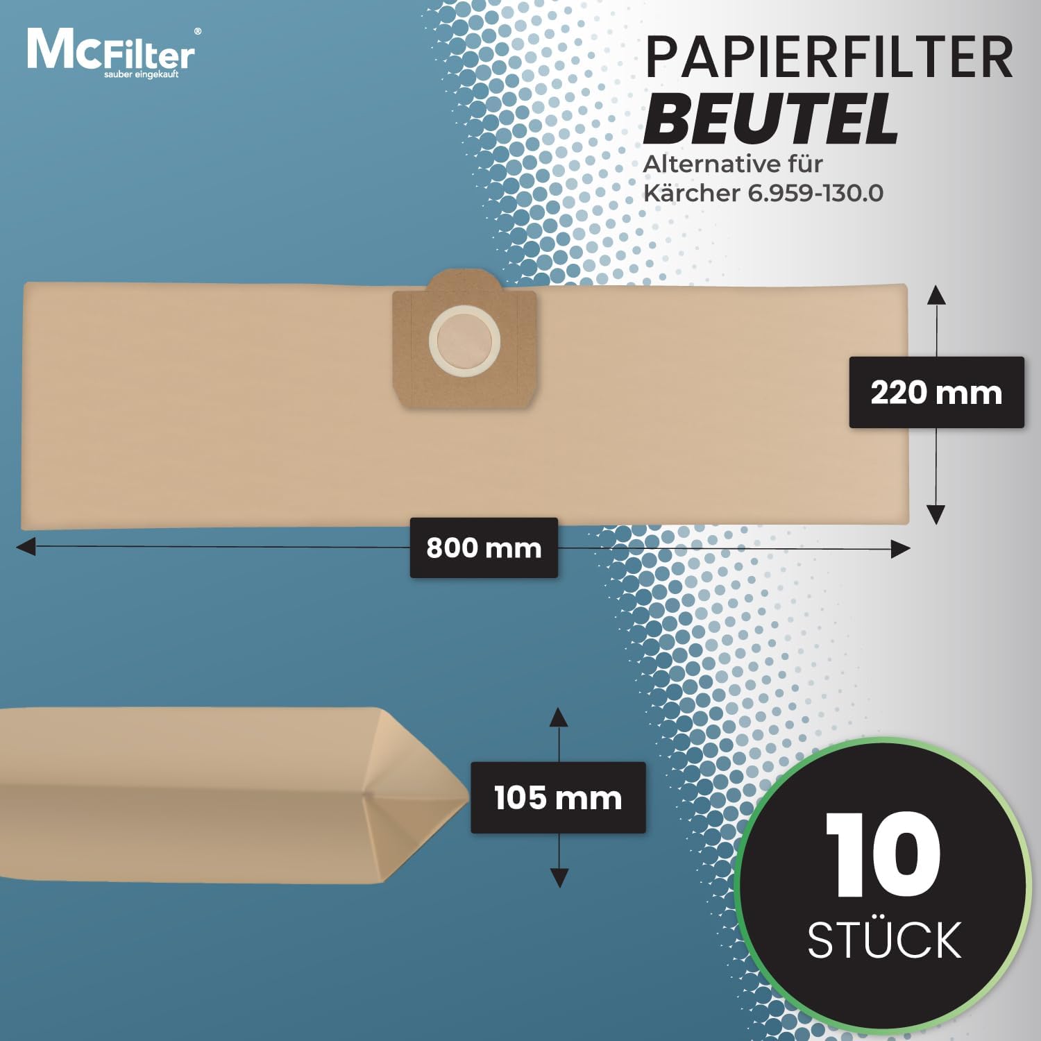 Mcfilter - 10 Sacchetti e Filtro per Aspirapolvere - immagine 3