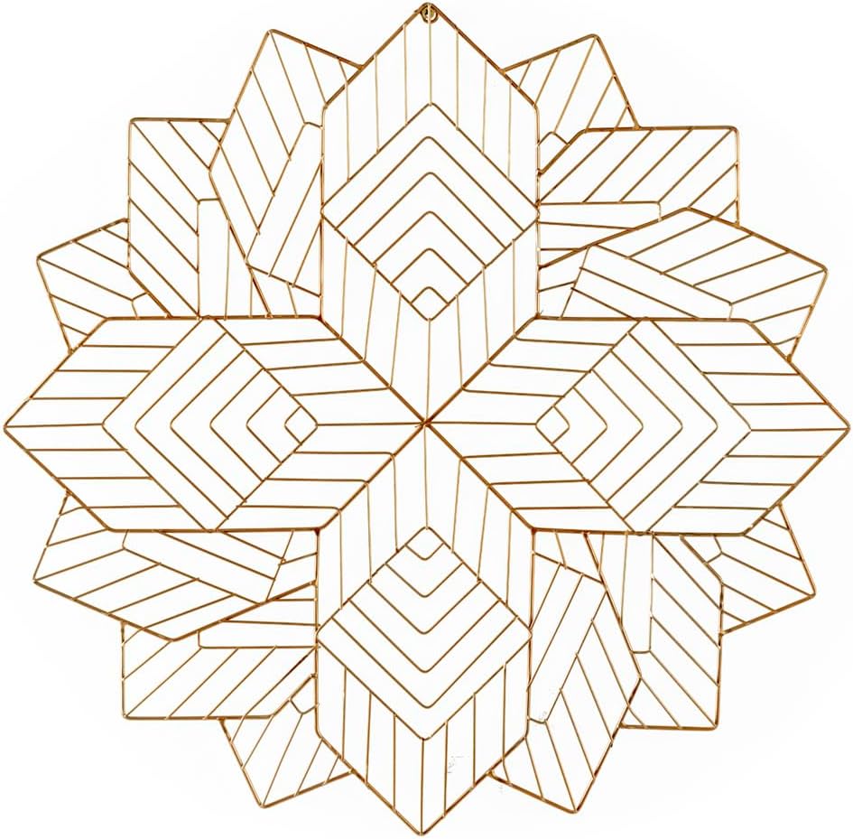 ESCULTURA 69X2X69 METAL DORADO