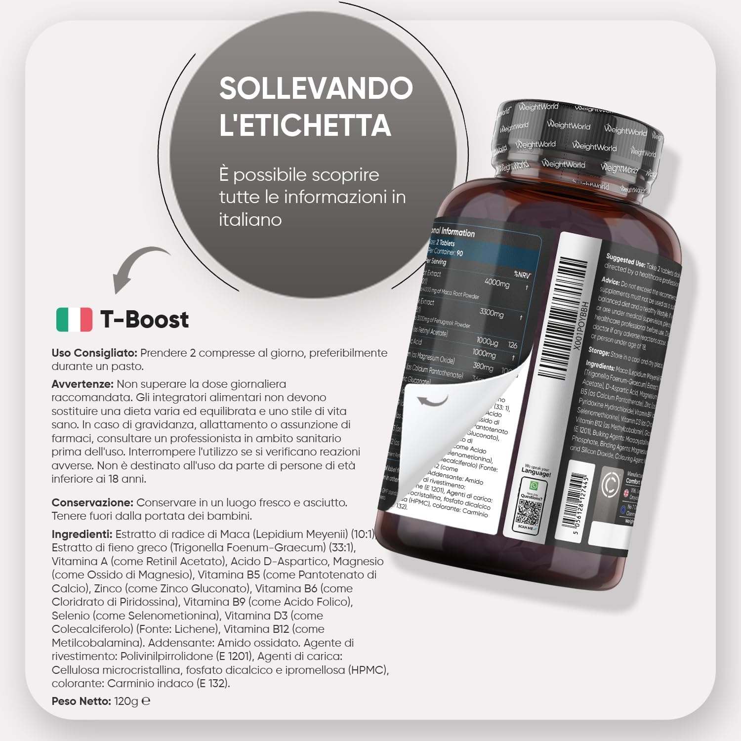 T Boost Complex Vegano, 180 Compresse, 3 Mesi, Integratore Maca Uomo ...