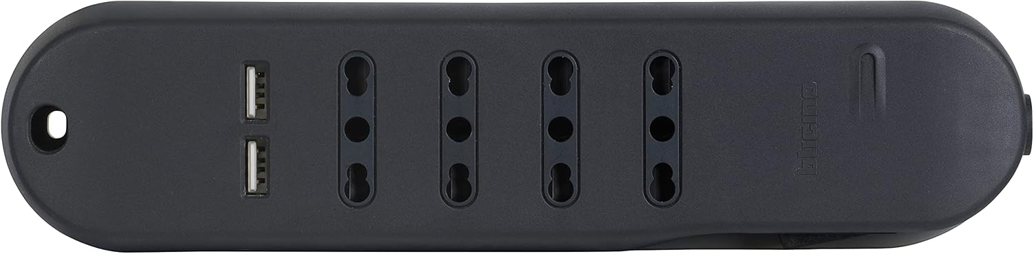 Bticino Ciabatta Multipresa Slim 6 Posti, Nero - immagine 2