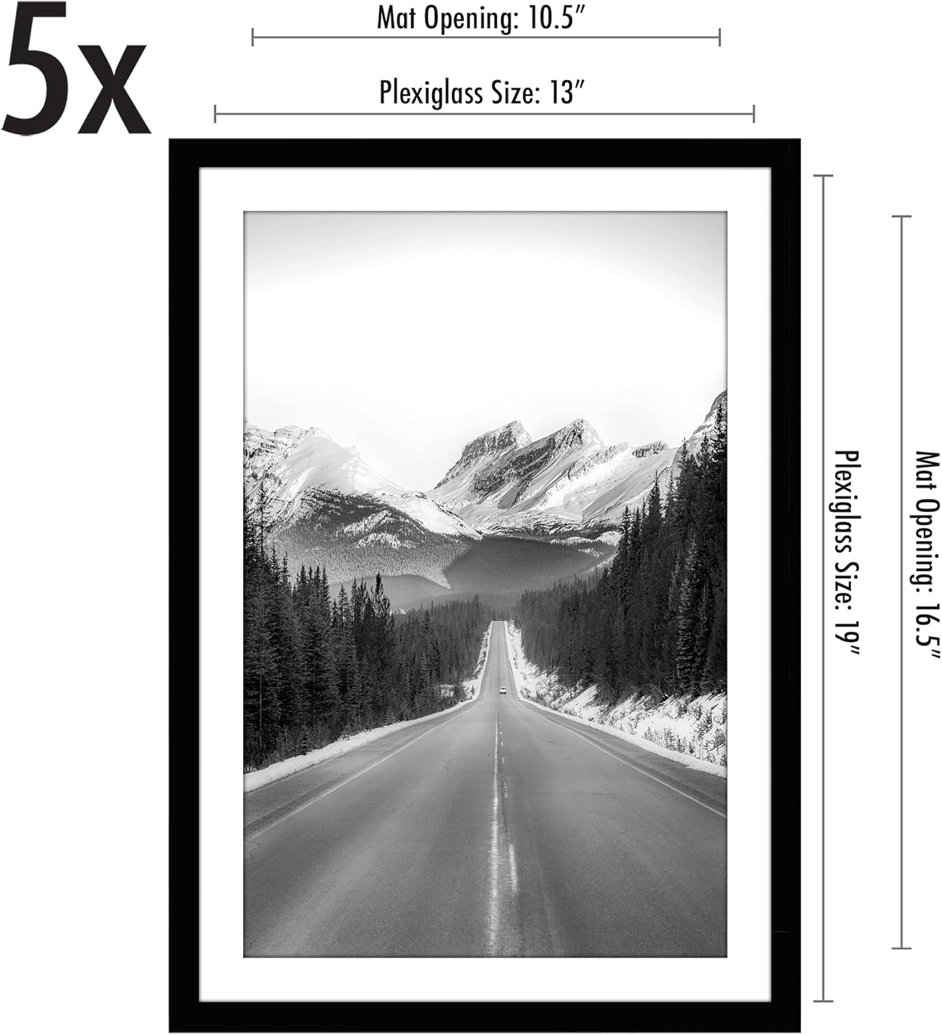 Americanflat Cornice Portafoto 13x19 con Plexiglass x5 - immagine 2