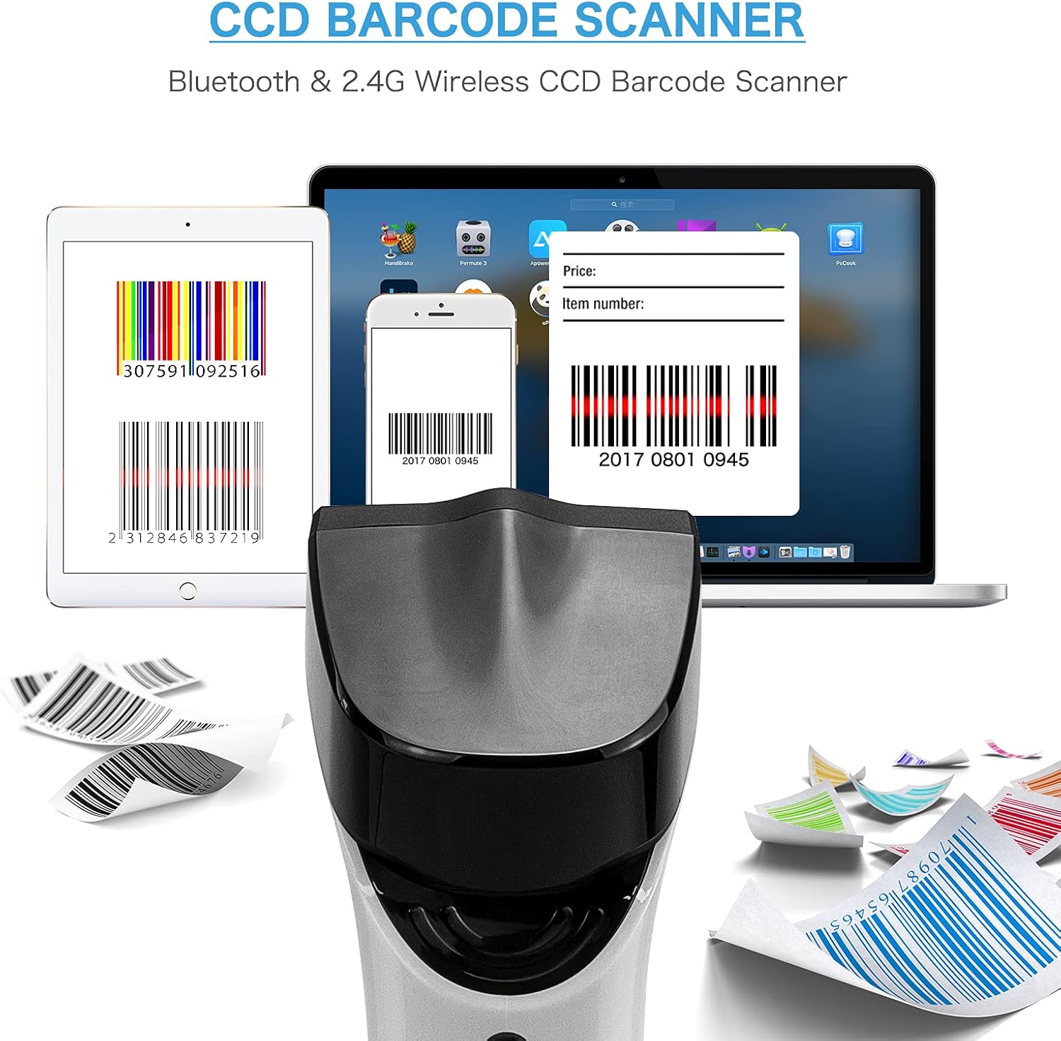 Netum DS5000 - Lettore Codici a Barre Wireless CCD 1D - immagine 3