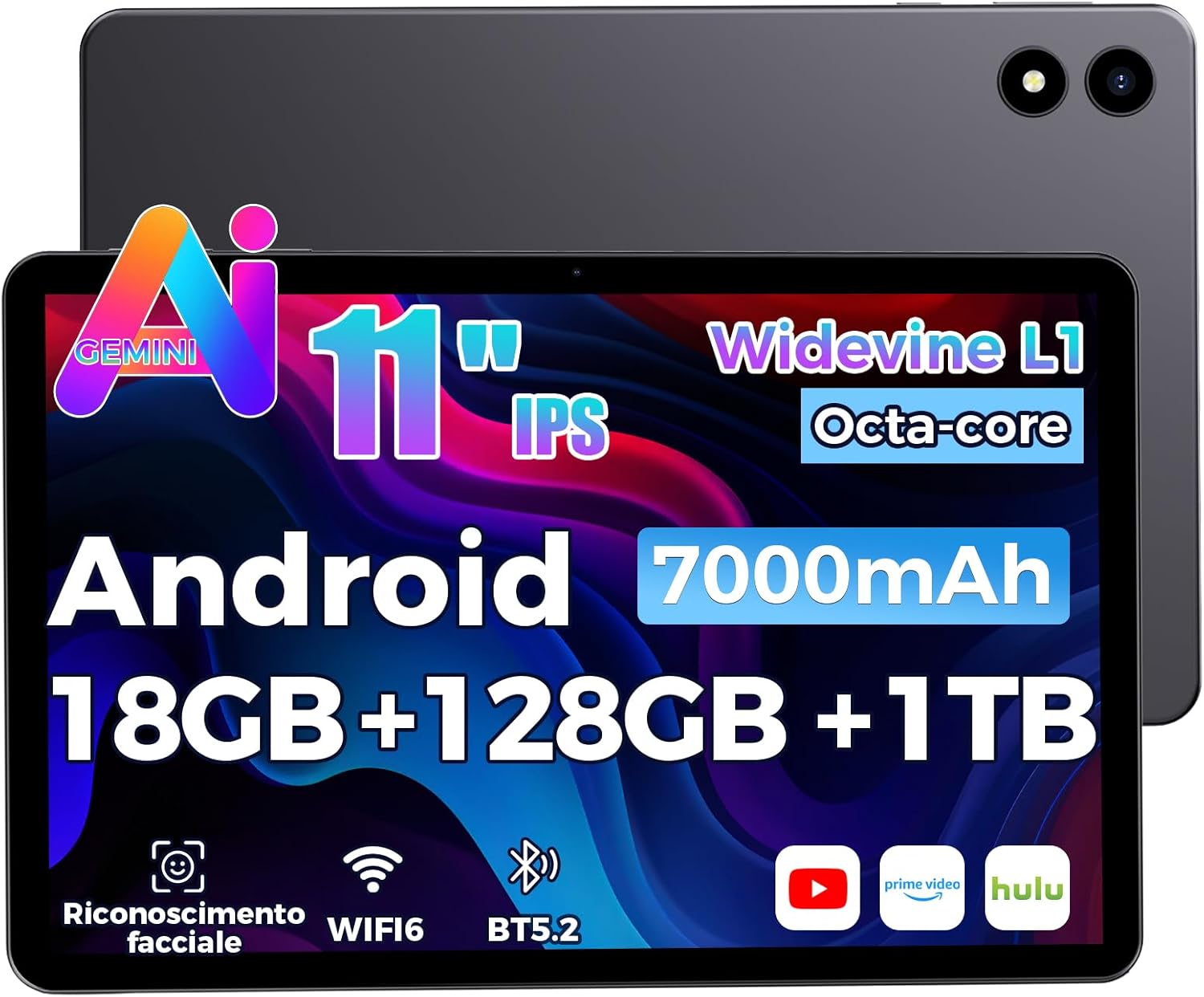 Tablet Android 11 pollici 18GB RAM + 128GB ROM - immagine 1