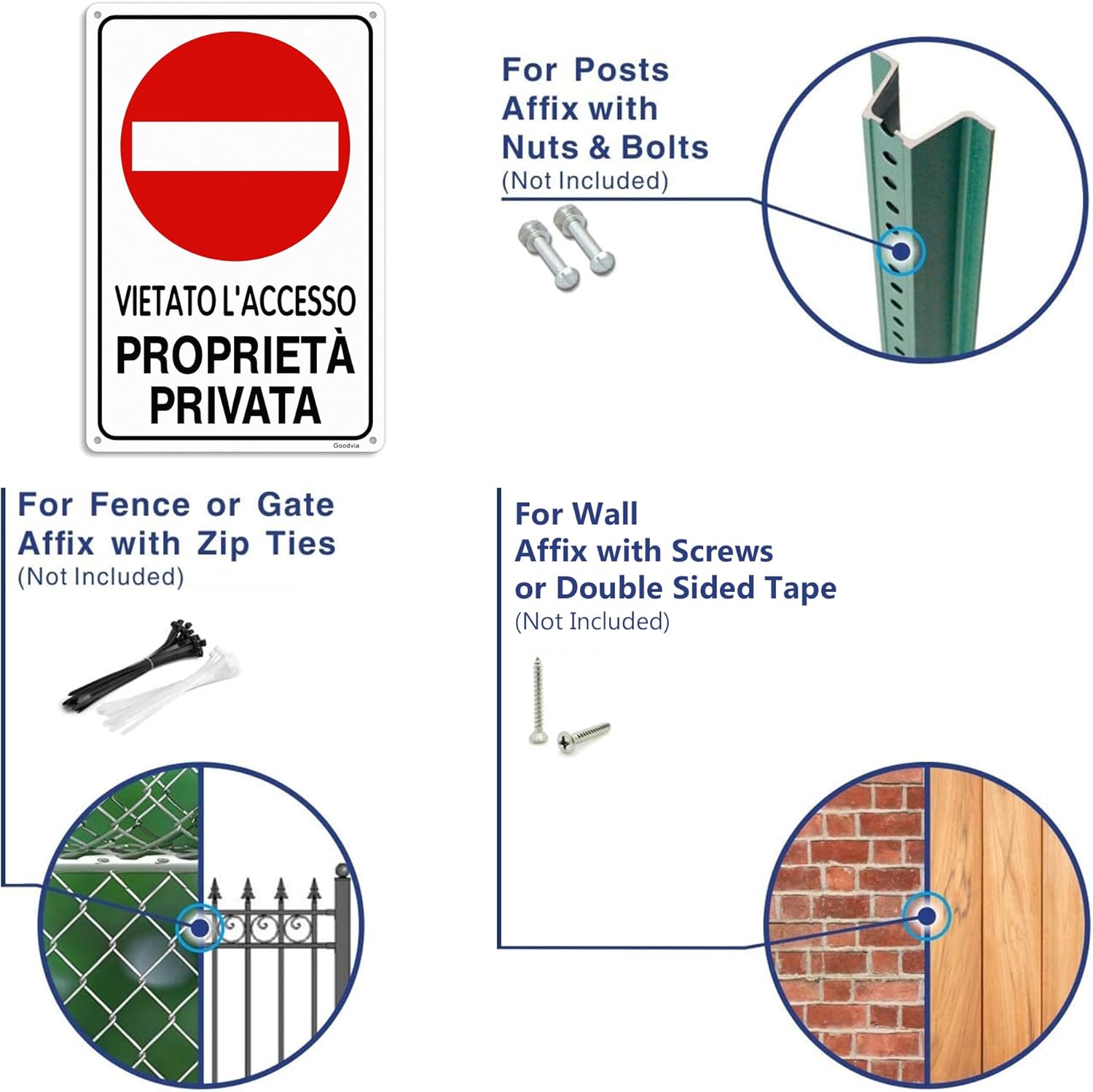 Cartello Proprietà Privata Alluminio 20x30cm - immagine 3