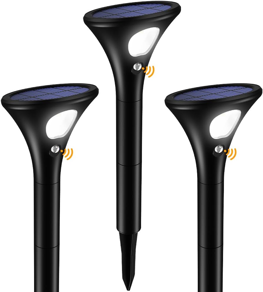 Ainostone 3 Pezzi Faretti Solari LED Esterno con Sensore - immagine 1