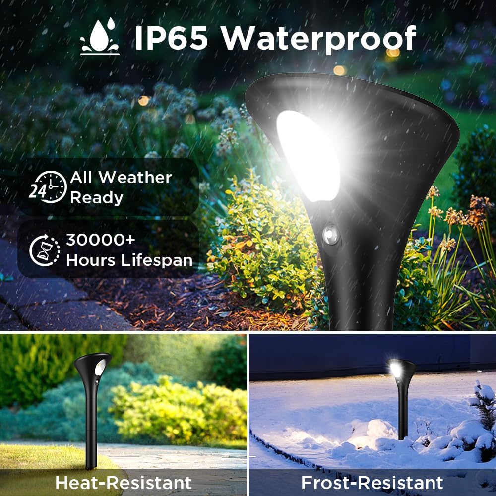 Ainostone 3 Pezzi Faretti Solari LED Esterno con Sensore - immagine 4