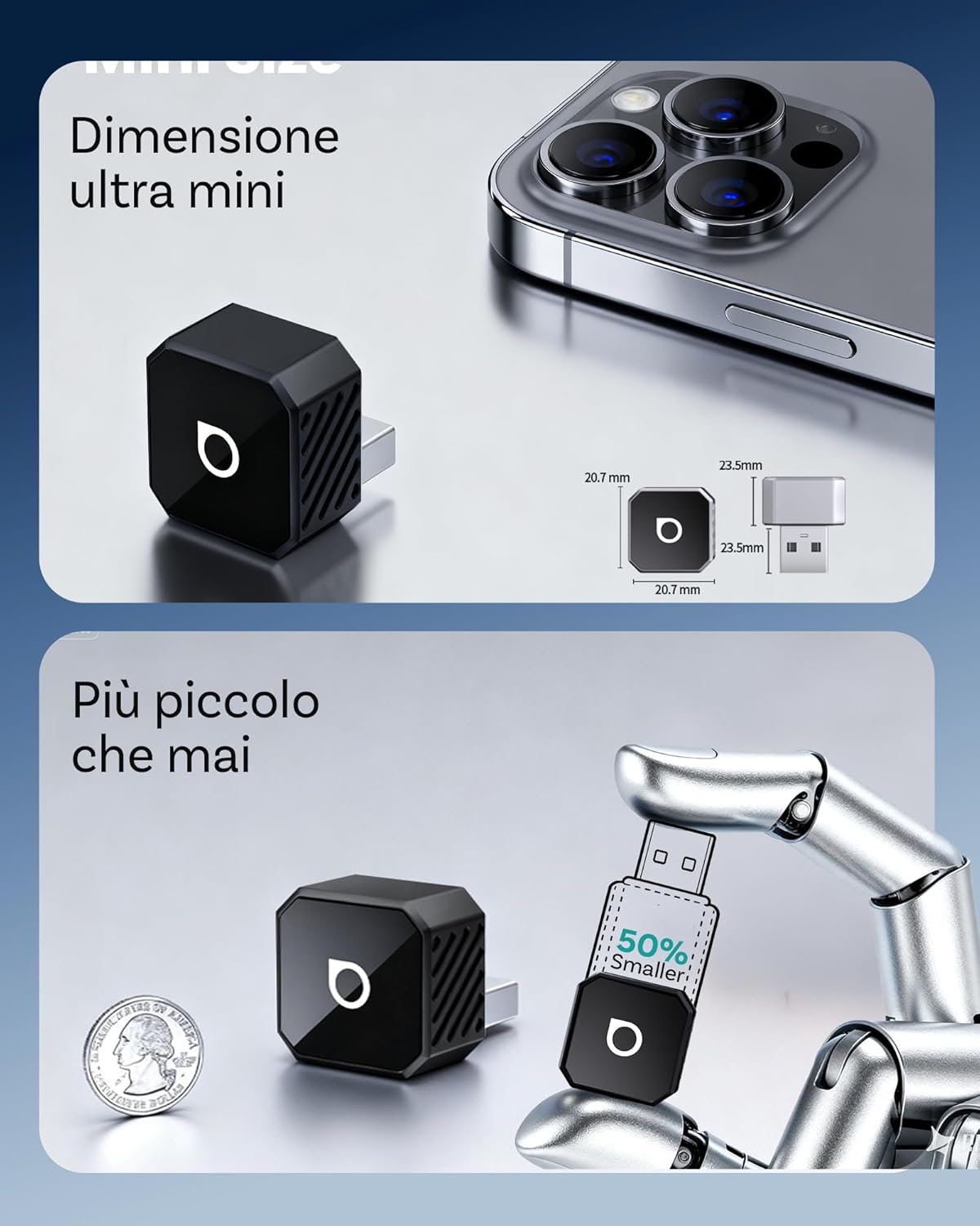 Ottocast Mini Pot 2026 - Adattatore Wireless CarPlay & Android Auto - immagine 5