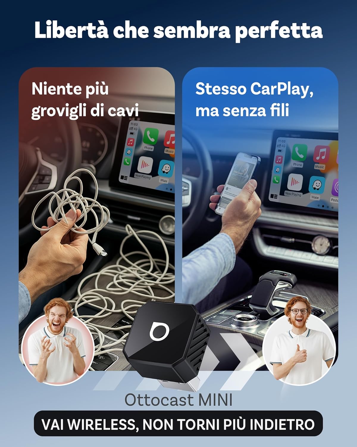 Ottocast Mini Pot 2026 - Adattatore Wireless CarPlay & Android Auto - immagine 7