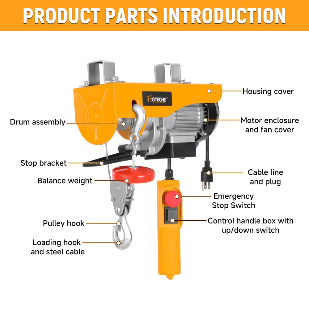 HOTECHE Verricello Elettrico 230V 125/250kg - immagine 2
