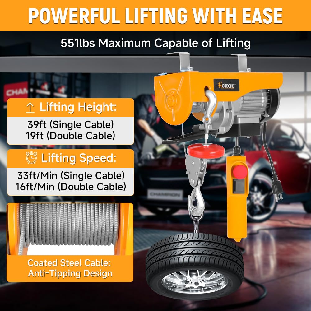 HOTECHE Verricello Elettrico 230V 125/250kg - immagine 3