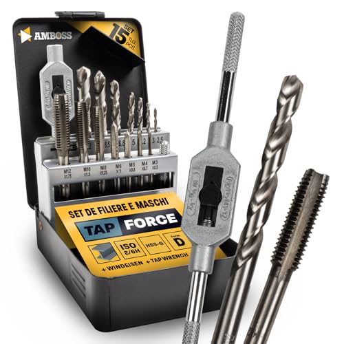 Set di Maschietti Metrici HSS-G M3-M12, 15 Pezzi