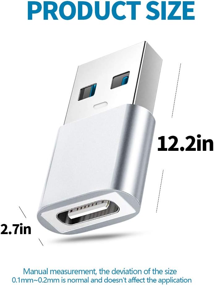 Adattatore USB C a USB Maschio (2 Pezzi), Argento - immagine 3