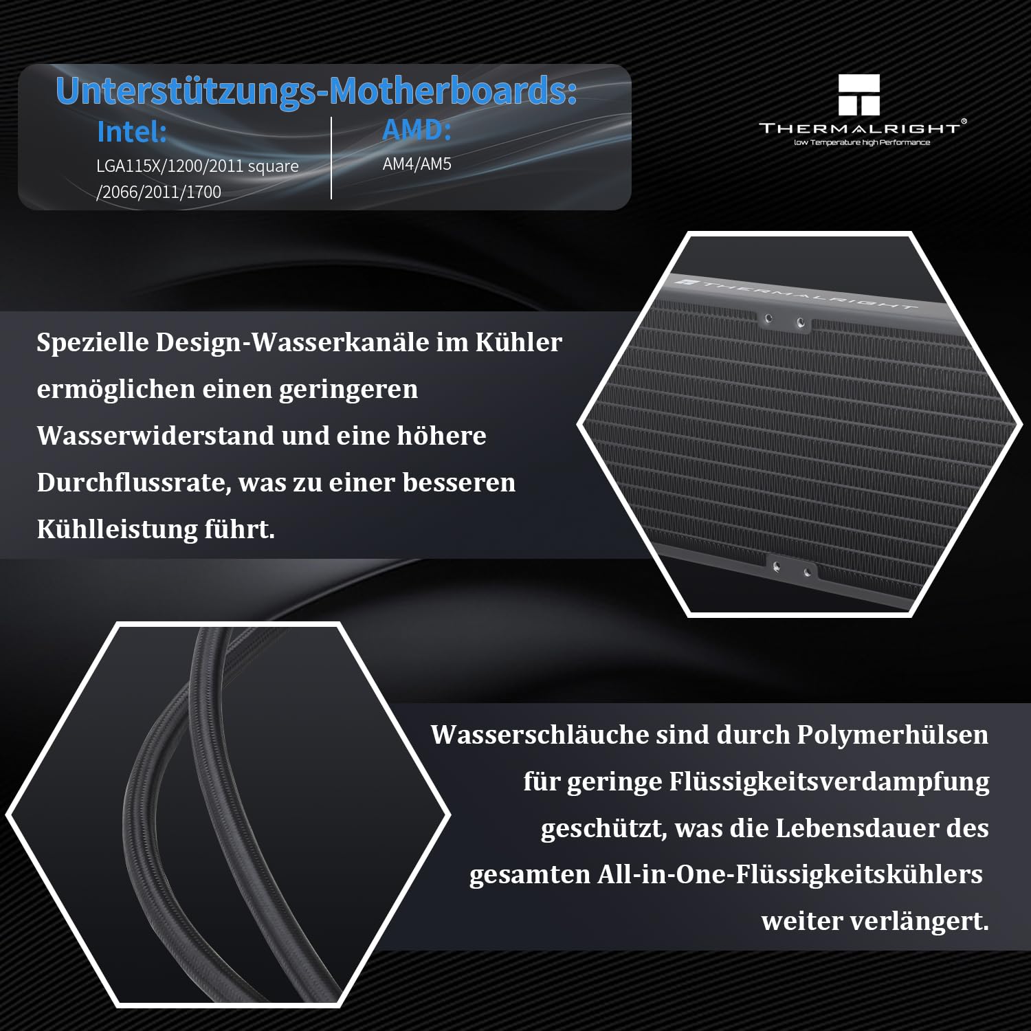 Tr Raffreddatore d'Acqua CPU Frozen Edge 240 Nero - immagine 3